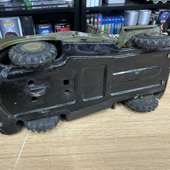 Vintage Military Jeep /w Cannon Tin Friction Car Toy - JAPAN AS IS - Picture 5 of 5